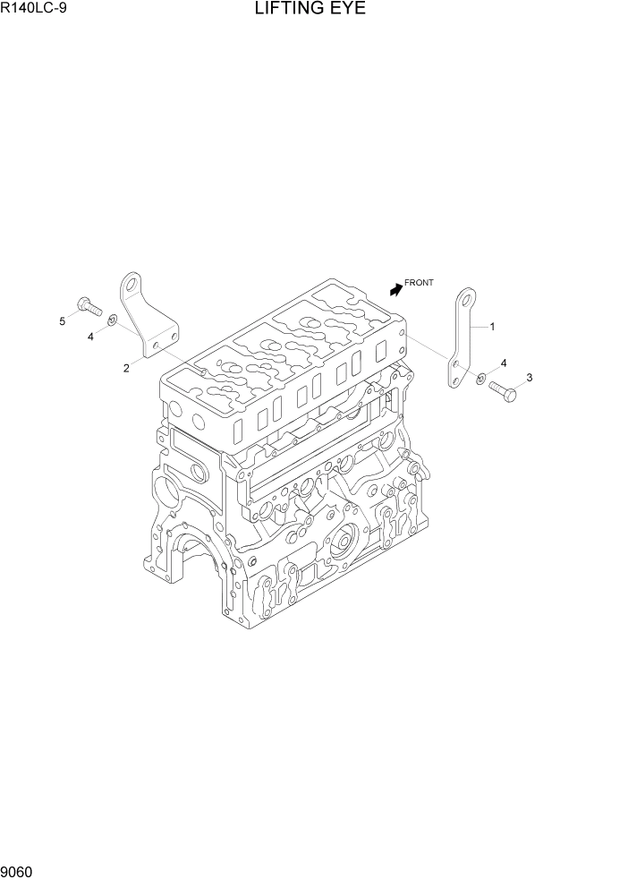 Схема запчастей Hyundai R140LC9 - PAGE 9060 LIFTING EYE ДВИГАТЕЛЬ БАЗА