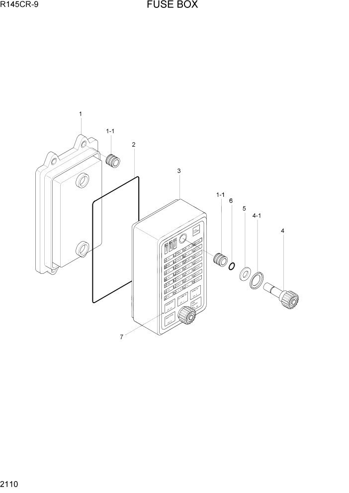 Схема запчастей Hyundai R145CR9 - PAGE 2110 FUSE BOX ЭЛЕКТРИЧЕСКАЯ СИСТЕМА