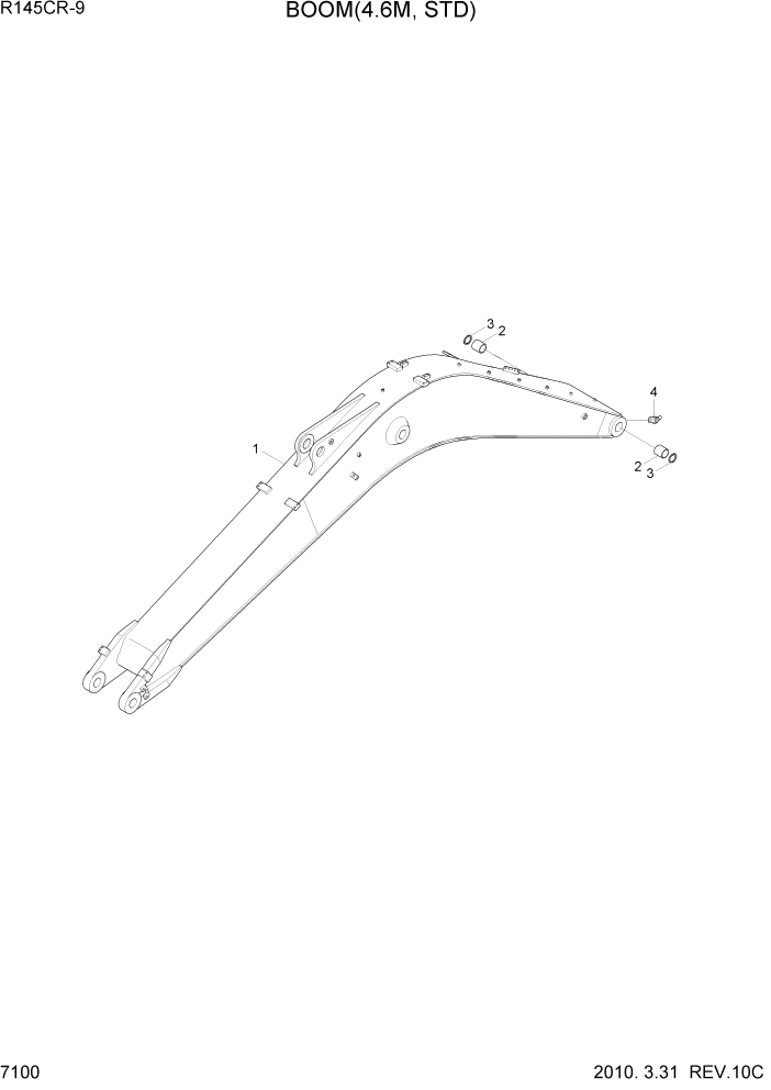 Схема запчастей Hyundai R145CR9 - PAGE 7100 BOOM(4.6M, STD) РАБОЧЕЕ ОБОРУДОВАНИЕ