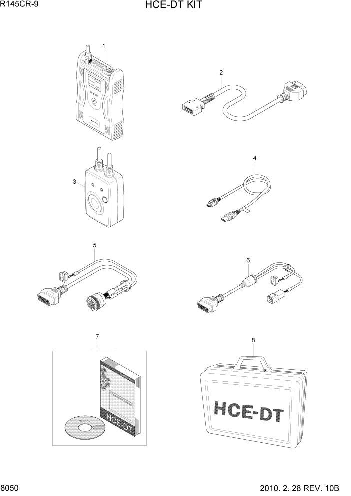 Схема запчастей Hyundai R145CR9 - PAGE 8050 HCE-DT KIT ДРУГИЕ ЧАСТИ