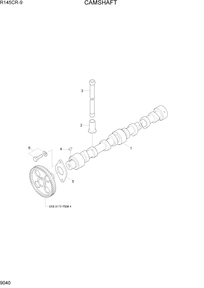 Схема запчастей Hyundai R145CR9 - PAGE 9040 CAMSHAFT ДВИГАТЕЛЬ БАЗА