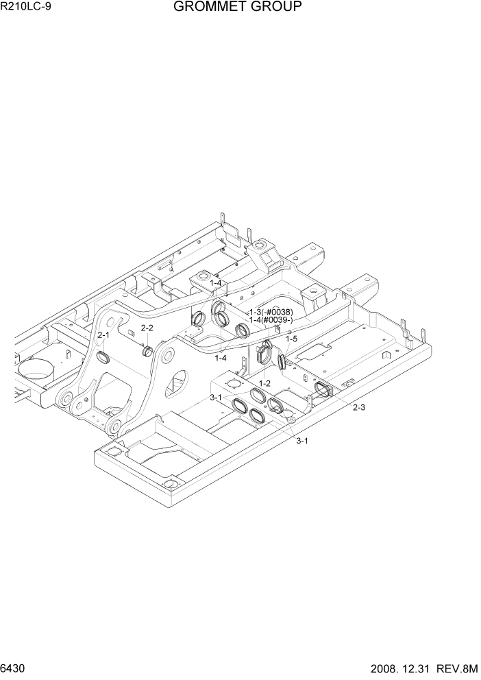 Схема запчастей Hyundai R210LC9 - PAGE 6430 GROMMET GROUP СТРУКТУРА