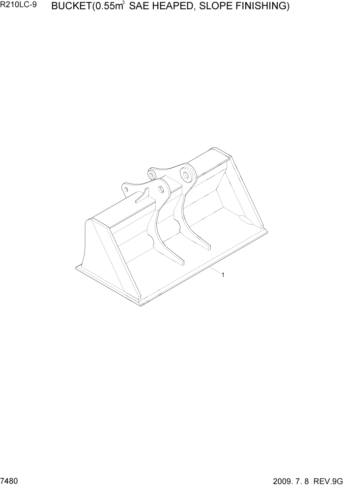 Схема запчастей Hyundai R210LC9 - PAGE 7480 BUCKET(0.55M3 SAE HEAPED, S/FINISING) РАБОЧЕЕ ОБОРУДОВАНИЕ