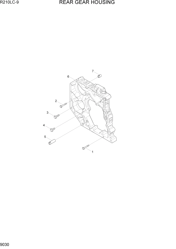 Схема запчастей Hyundai R210LC9 - PAGE 9030 REAR GEAR HOUSING ДВИГАТЕЛЬ БАЗА