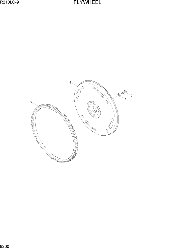 Схема запчастей Hyundai R210LC9 - PAGE 9200 FLYWHEEL ДВИГАТЕЛЬ БАЗА