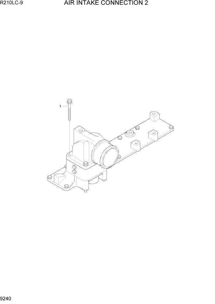 Схема запчастей Hyundai R210LC9 - PAGE 9240 AIR INTAKE CONNECTION 2 ДВИГАТЕЛЬ БАЗА