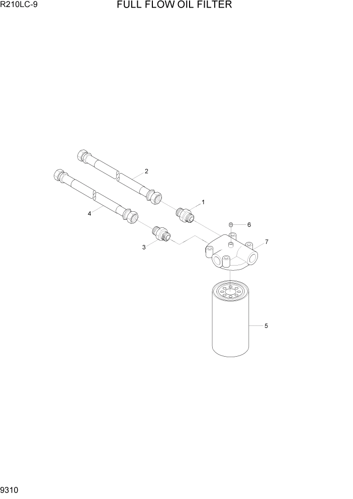 Схема запчастей Hyundai R210LC9 - PAGE 9310 FULL FLOW OIL FILTER ДВИГАТЕЛЬ БАЗА