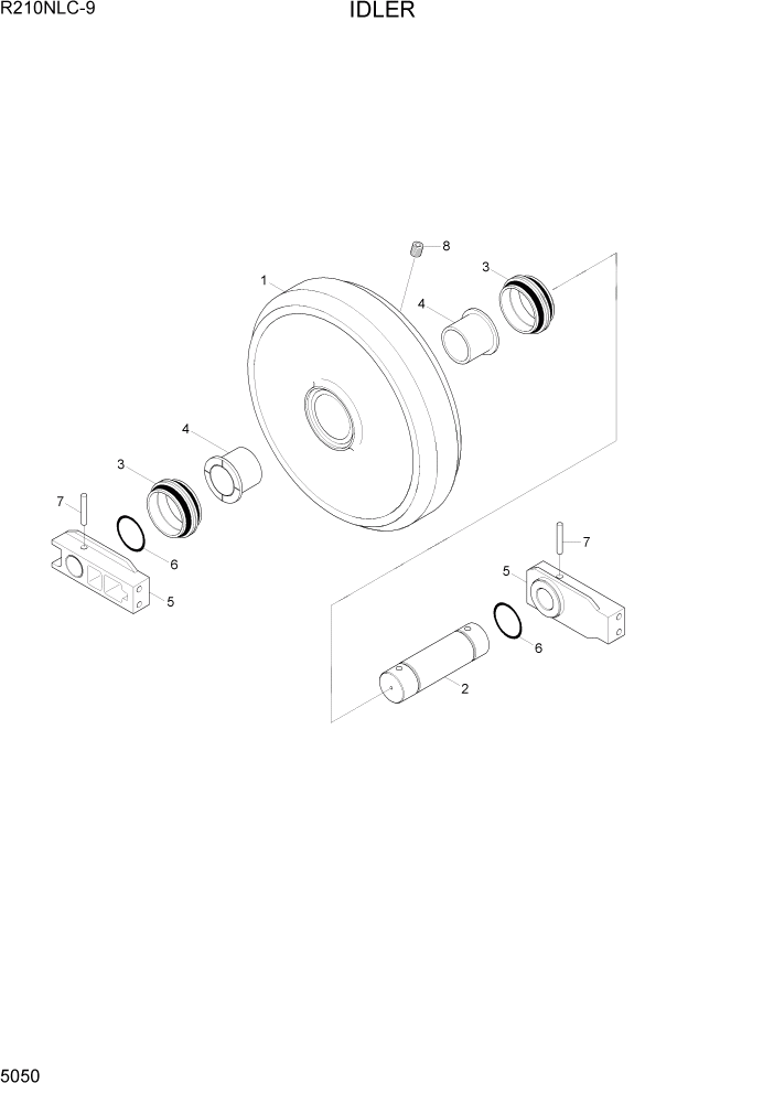 Схема запчастей Hyundai R210NLC9 - PAGE 5050 IDLE ХОДОВАЯ ЧАСТЬ