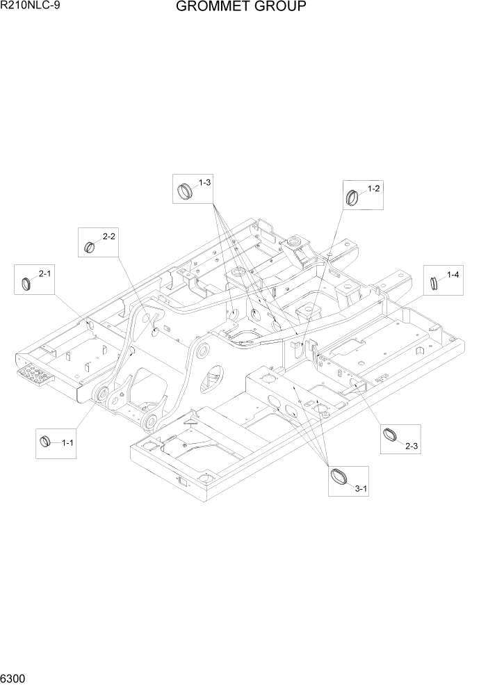 Схема запчастей Hyundai R210NLC9 - PAGE 6300 GROMMET GROUP СТРУКТУРА