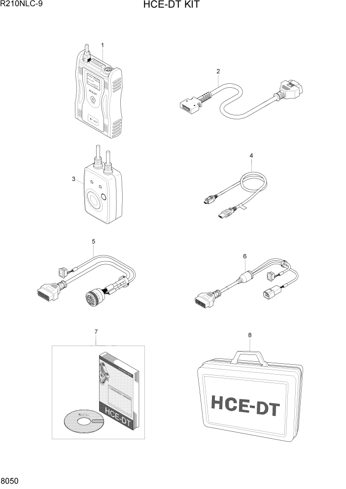 Схема запчастей Hyundai R210NLC9 - PAGE 8050 HCE-DT KIT ДРУГИЕ ЧАСТИ