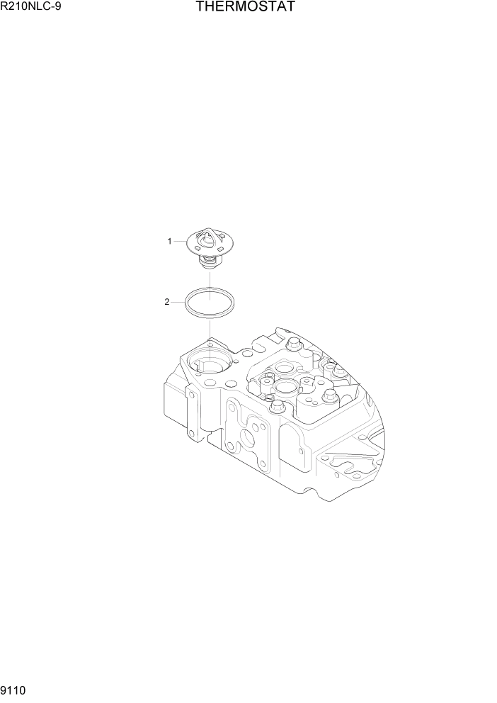 Схема запчастей Hyundai R210NLC9 - PAGE 9110 THERMOSTAT ДВИГАТЕЛЬ БАЗА