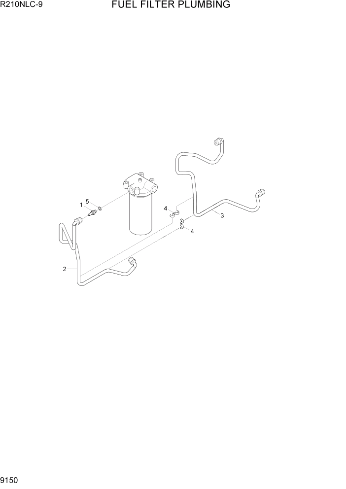 Схема запчастей Hyundai R210NLC9 - PAGE 9150 FUEL FILTER PLUMBING ДВИГАТЕЛЬ БАЗА