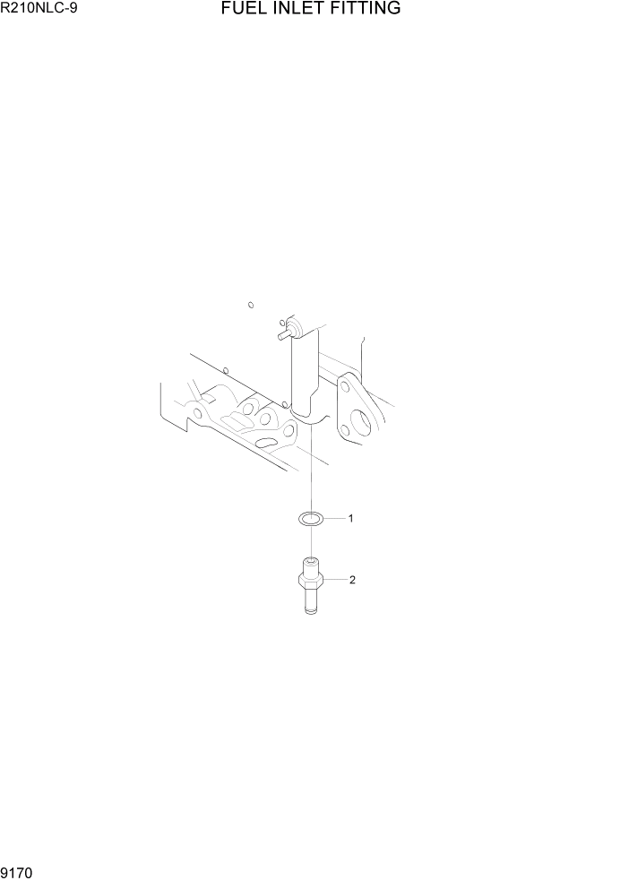 Схема запчастей Hyundai R210NLC9 - PAGE 9170 FUEL INLET FITTING ДВИГАТЕЛЬ БАЗА