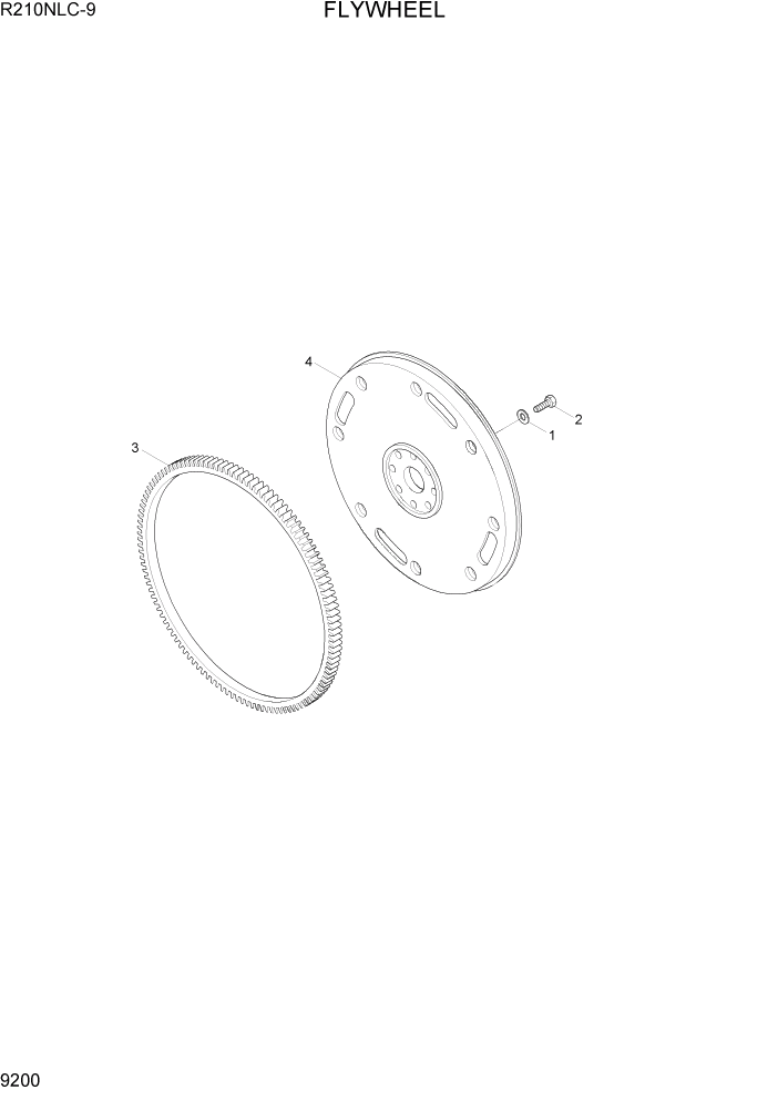 Схема запчастей Hyundai R210NLC9 - PAGE 9200 FLYWHEEL ДВИГАТЕЛЬ БАЗА