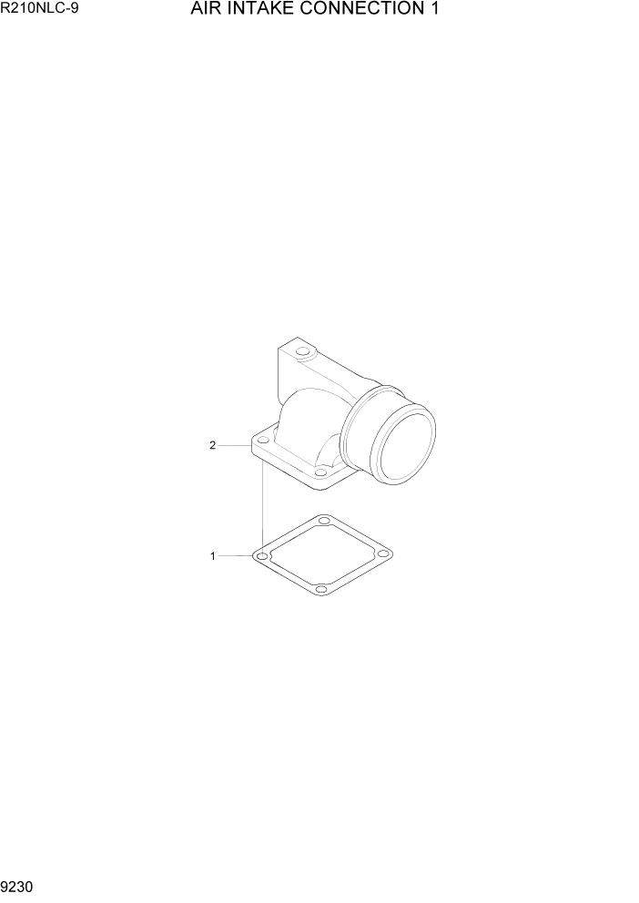 Схема запчастей Hyundai R210NLC9 - PAGE 9230 AIR INTAKE CONNECTION 1 ДВИГАТЕЛЬ БАЗА