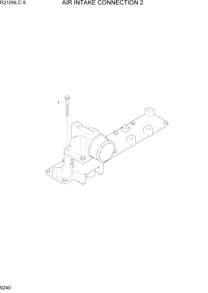 Схема запчастей Hyundai R210NLC9 - PAGE 9240 AIR INTAKE CONNECTION 2 ДВИГАТЕЛЬ БАЗА