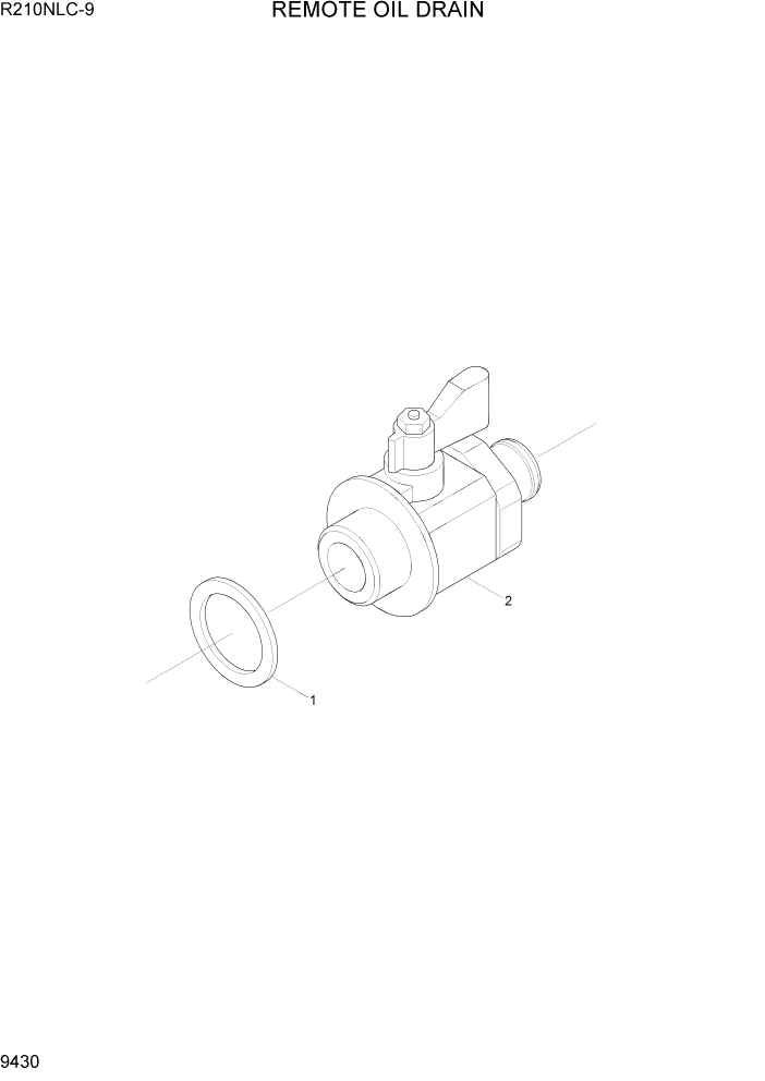 Схема запчастей Hyundai R210NLC9 - PAGE 9430 REMOTE OIL DRAIN ДВИГАТЕЛЬ БАЗА