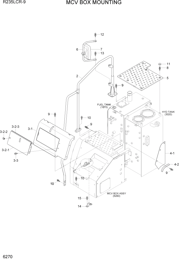 Схема запчастей Hyundai R235LCR9 - PAGE 6270 MCV BOX MOUNTING СТРУКТУРА