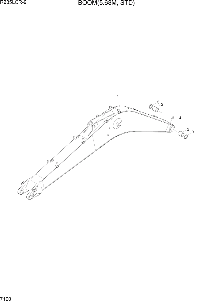 Схема запчастей Hyundai R235LCR9 - PAGE 7100 BOOM(5.68M, STD) РАБОЧЕЕ ОБОРУДОВАНИЕ