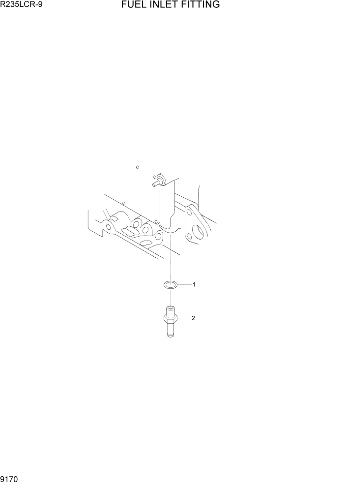 Схема запчастей Hyundai R235LCR9 - PAGE 9170 FUEL INLET FITTING ДВИГАТЕЛЬ БАЗА