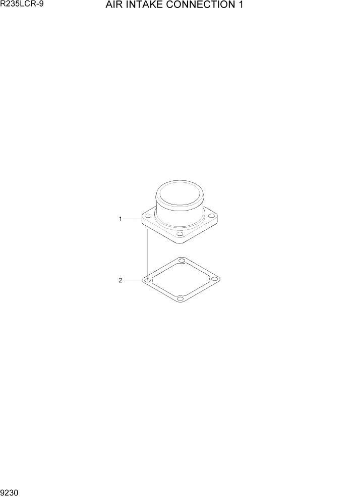 Схема запчастей Hyundai R235LCR9 - PAGE 9230 AIR INTAKE CONNECTION 1 ДВИГАТЕЛЬ БАЗА