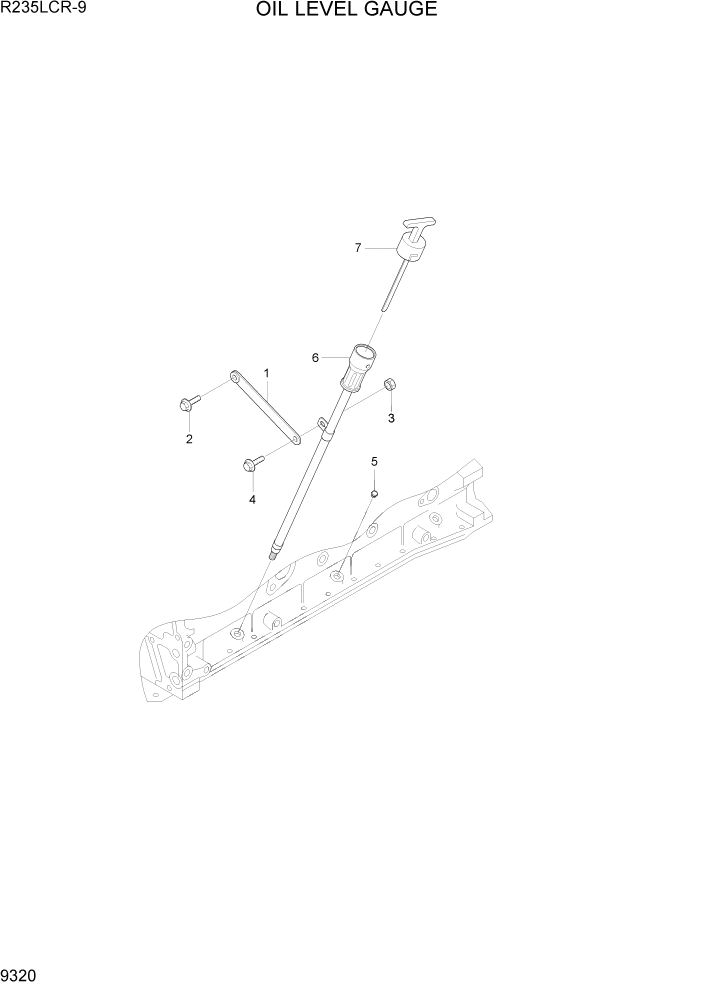 Схема запчастей Hyundai R235LCR9 - PAGE 9320 OIL LEVEL GAUGE ДВИГАТЕЛЬ БАЗА