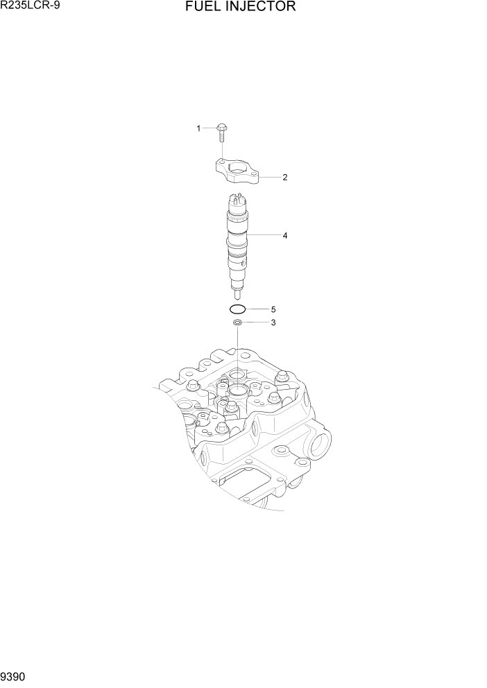 Схема запчастей Hyundai R235LCR9 - PAGE 9390 FUEL INJECTOR ДВИГАТЕЛЬ БАЗА