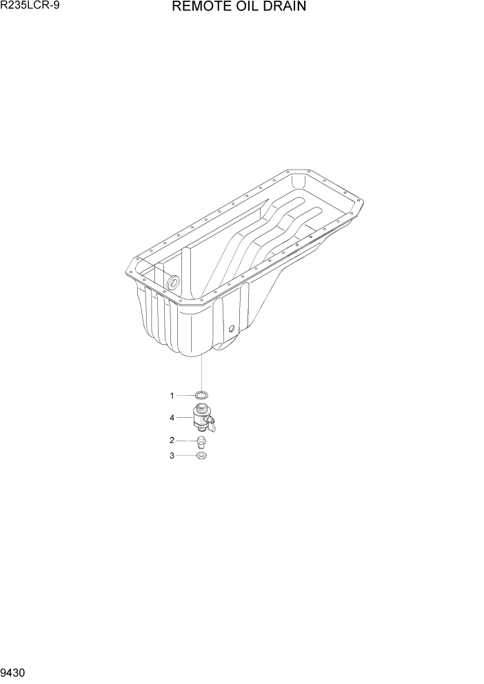 Схема запчастей Hyundai R235LCR9 - PAGE 9430 REMOTE OIL DRAIN ДВИГАТЕЛЬ БАЗА