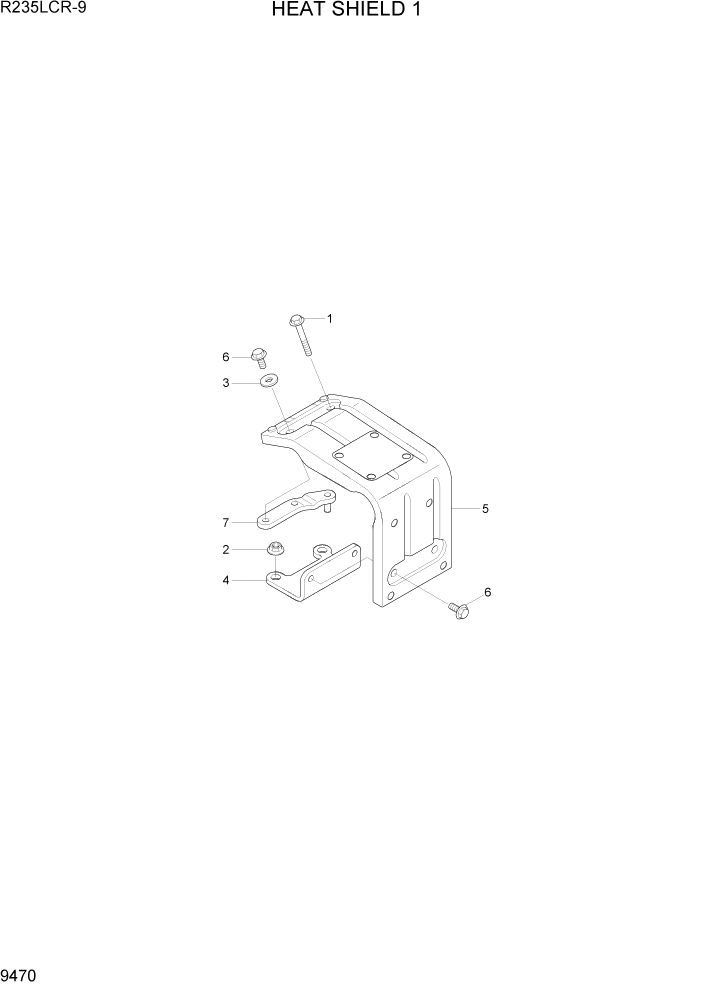 Схема запчастей Hyundai R235LCR9 - PAGE 9470 HEAT SHIELD 1 ДВИГАТЕЛЬ БАЗА