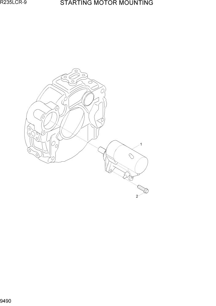 Схема запчастей Hyundai R235LCR9 - PAGE 9490 STARTING MOTOR MOUNTING ДВИГАТЕЛЬ БАЗА