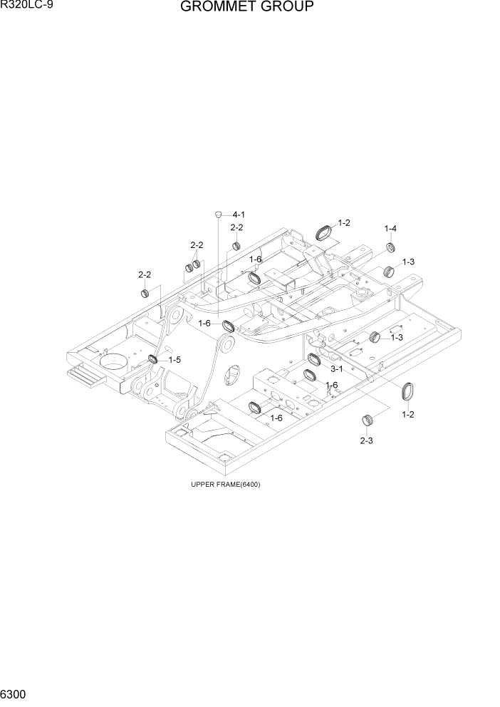 Схема запчастей Hyundai R320LC9 - PAGE 6300 GROMMET GROUP СТРУКТУРА