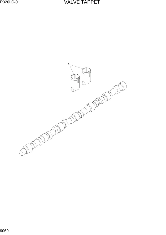 Схема запчастей Hyundai R320LC9 - PAGE 9060 VALVE TAPPET ДВИГАТЕЛЬ БАЗА