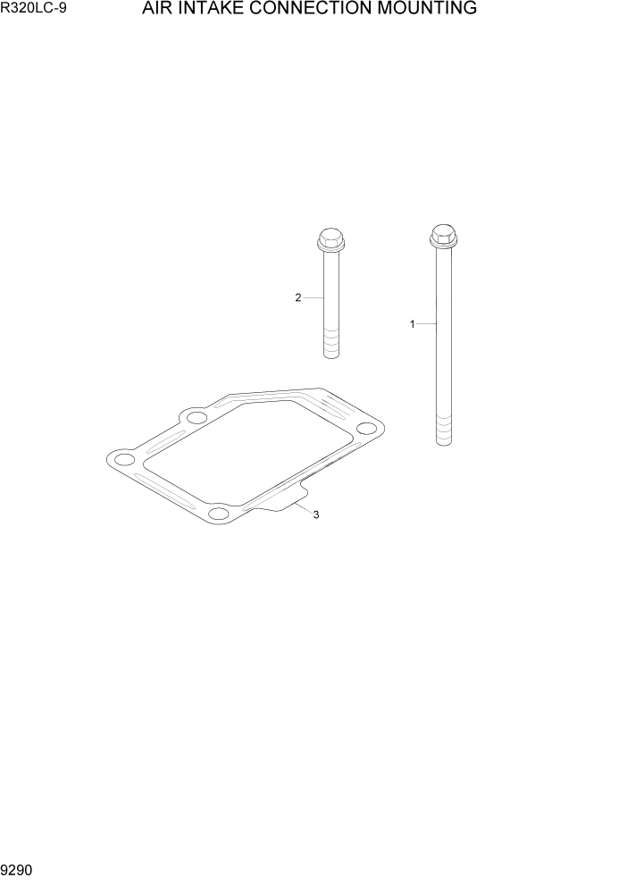 Схема запчастей Hyundai R320LC9 - PAGE 9290 AIR INTAKE CONNECTION MOUNTING ДВИГАТЕЛЬ БАЗА