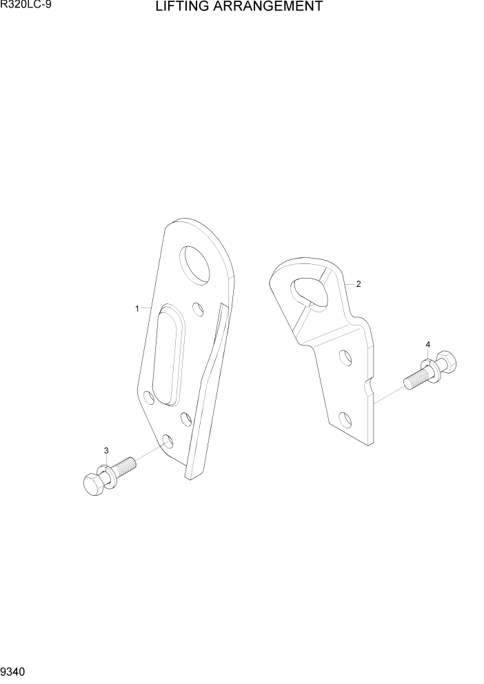 Схема запчастей Hyundai R320LC9 - PAGE 9340 LIFTING ARRANGEMENT ДВИГАТЕЛЬ БАЗА