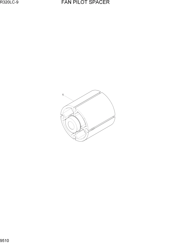 Схема запчастей Hyundai R320LC9 - PAGE 9510 FAN PILOT SPACER ДВИГАТЕЛЬ БАЗА