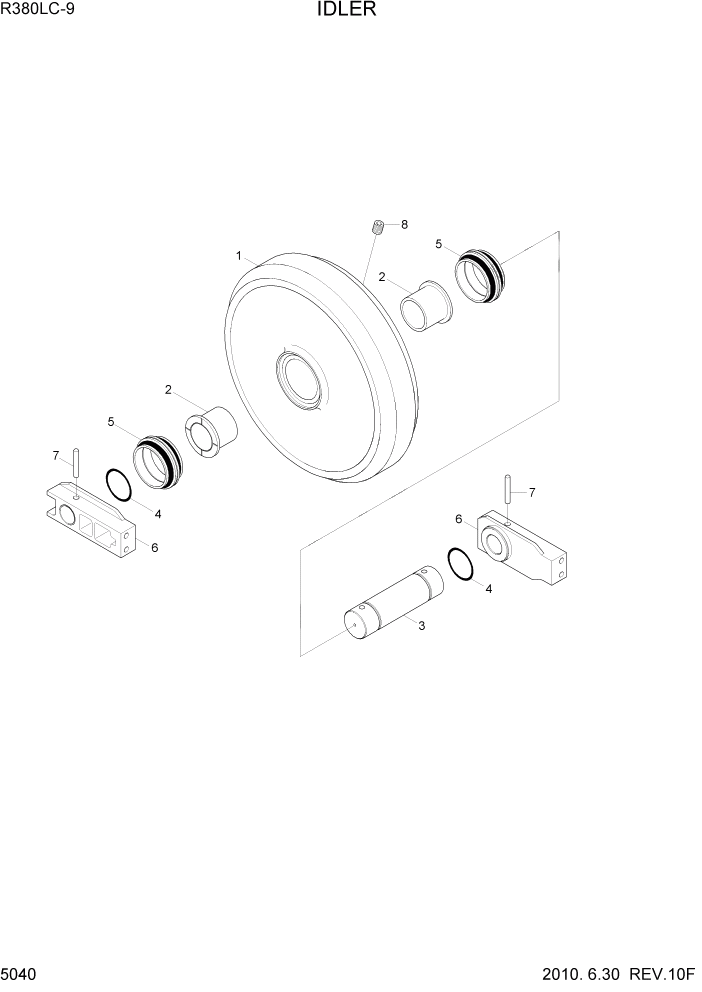 Схема запчастей Hyundai R360LC9 - PAGE 5040 IDLER ХОДОВАЯ ЧАСТЬ