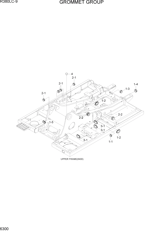 Схема запчастей Hyundai R360LC9 - PAGE 6300 GROMMET GROUP СТРУКТУРА