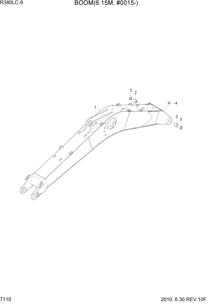 Схема запчастей Hyundai R360LC9 - PAGE 7110 BOOM(6.15M, #0015-) РАБОЧЕЕ ОБОРУДОВАНИЕ