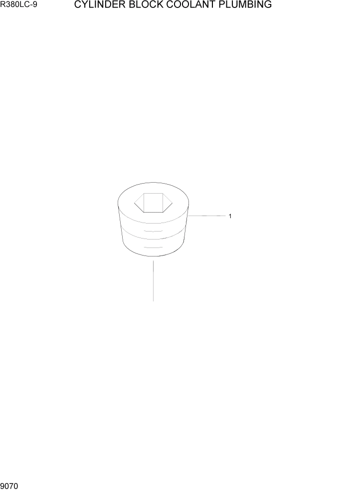 Схема запчастей Hyundai R360LC9 - PAGE 9070 CYLINDER BLOCK COOLANT PLUMBING ДВИГАТЕЛЬ БАЗА