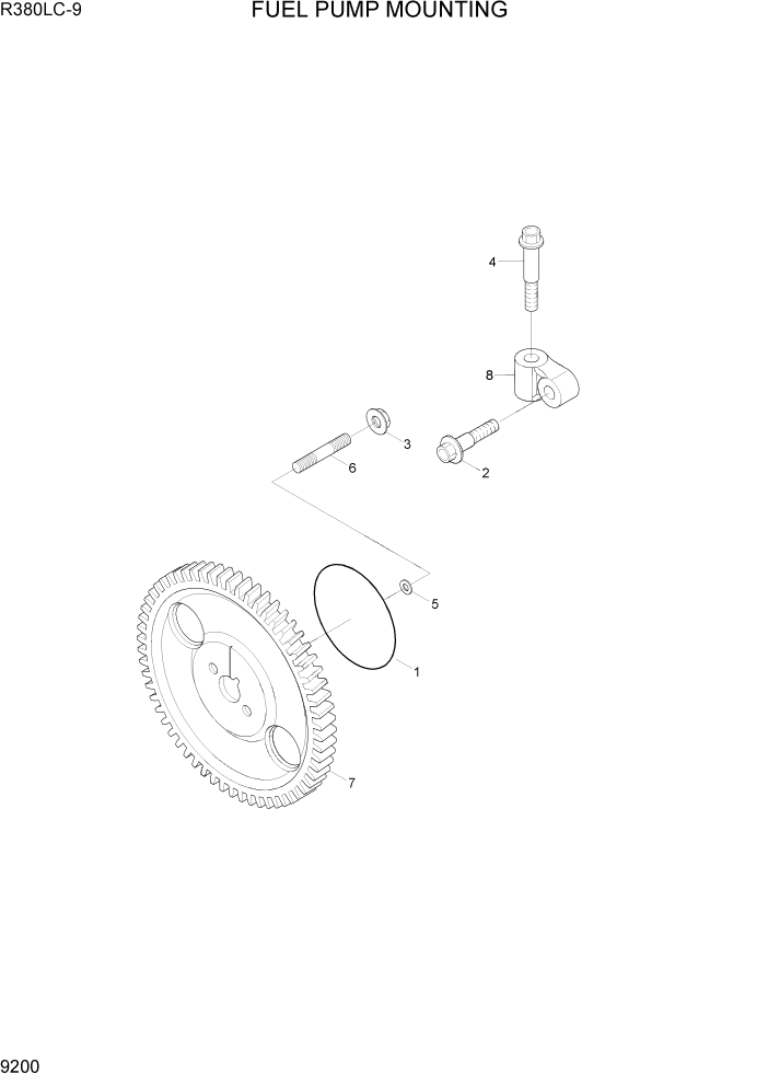 Схема запчастей Hyundai R360LC9 - PAGE 9200 FUEL PUMP MOUNTING ДВИГАТЕЛЬ БАЗА