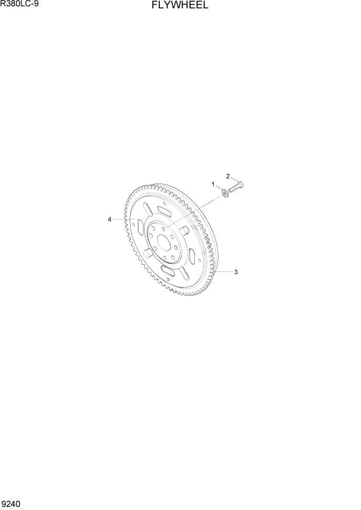 Схема запчастей Hyundai R360LC9 - PAGE 9240 FLYWHEEL ДВИГАТЕЛЬ БАЗА