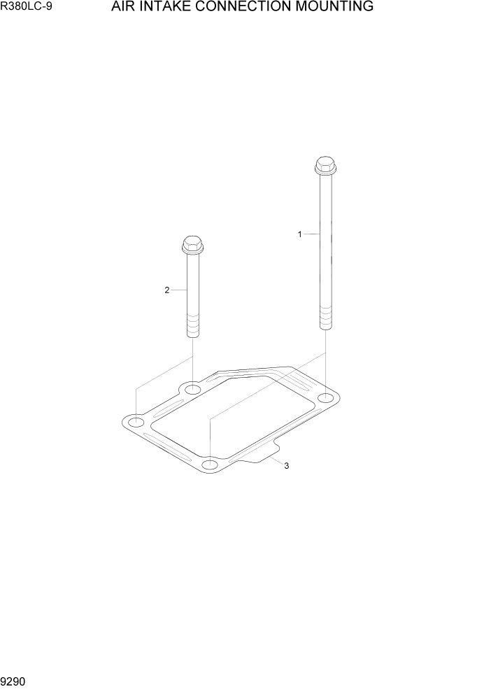 Схема запчастей Hyundai R360LC9 - PAGE 9290 AIR INTAKE CONNECTION MOUNTING ДВИГАТЕЛЬ БАЗА