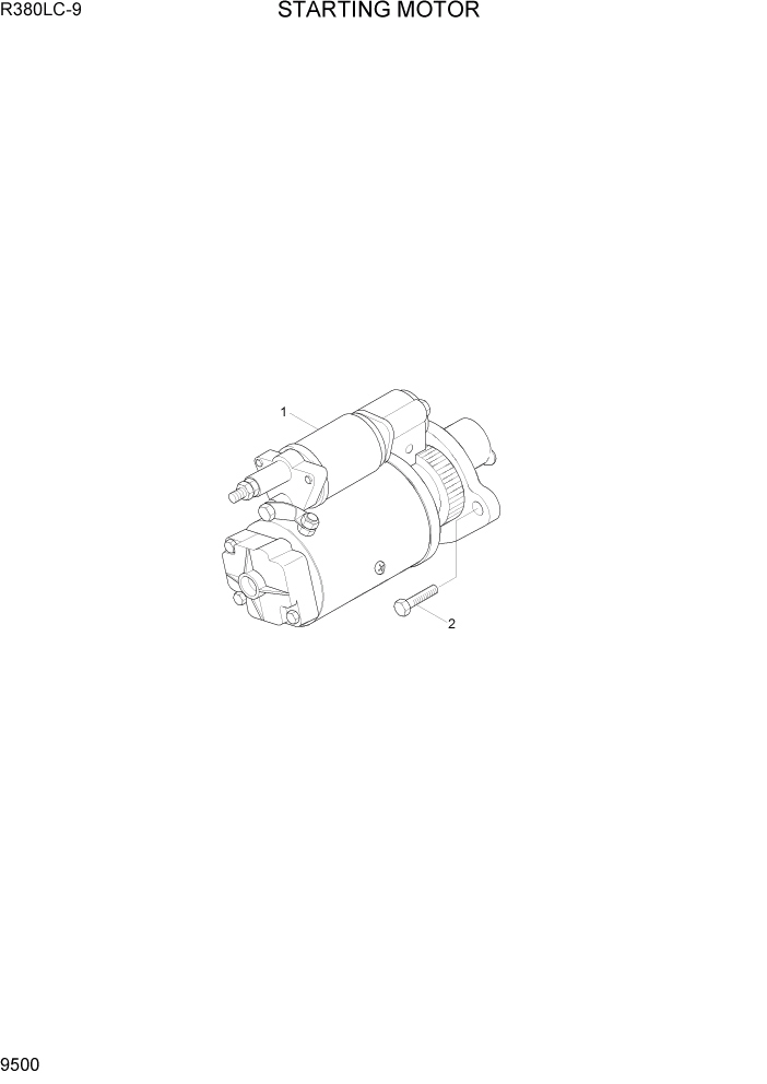 Схема запчастей Hyundai R360LC9 - PAGE 9500 STARTING MOTOR ДВИГАТЕЛЬ БАЗА