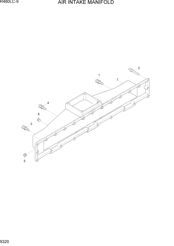 Схема запчастей Hyundai R480LC9 - PAGE 9320 AIR INTAKE MANIFOLD ДВИГАТЕЛЬ БАЗА