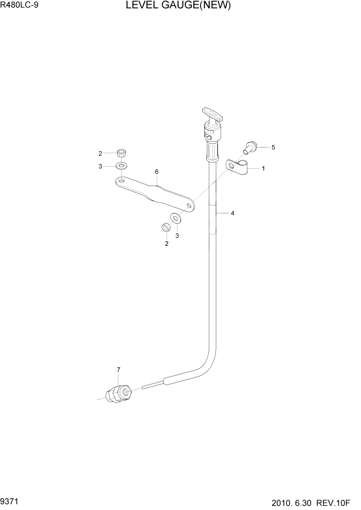 Схема запчастей Hyundai R480LC9 - PAGE 9371 LEVEL GAUGE(NEW) ДВИГАТЕЛЬ БАЗА