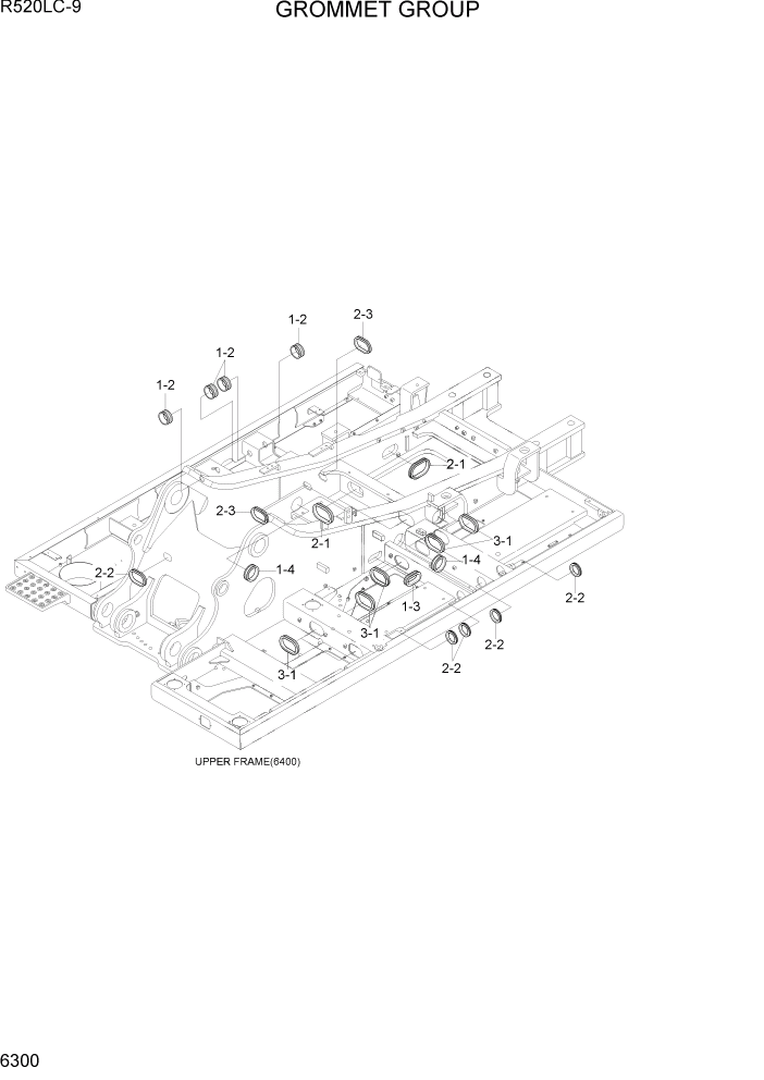 Схема запчастей Hyundai R520LC9 - PAGE 6300 GROMMET GROUP СТРУКТУРА