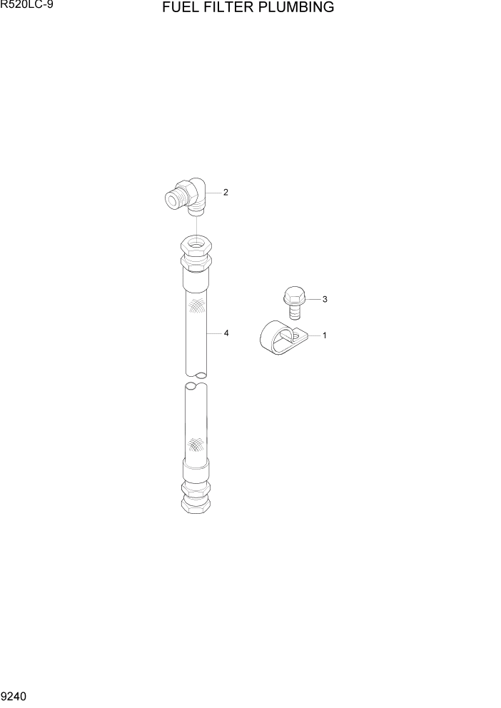 Схема запчастей Hyundai R520LC9 - PAGE 9240 FUEL FILTER PLUMBING ДВИГАТЕЛЬ БАЗА