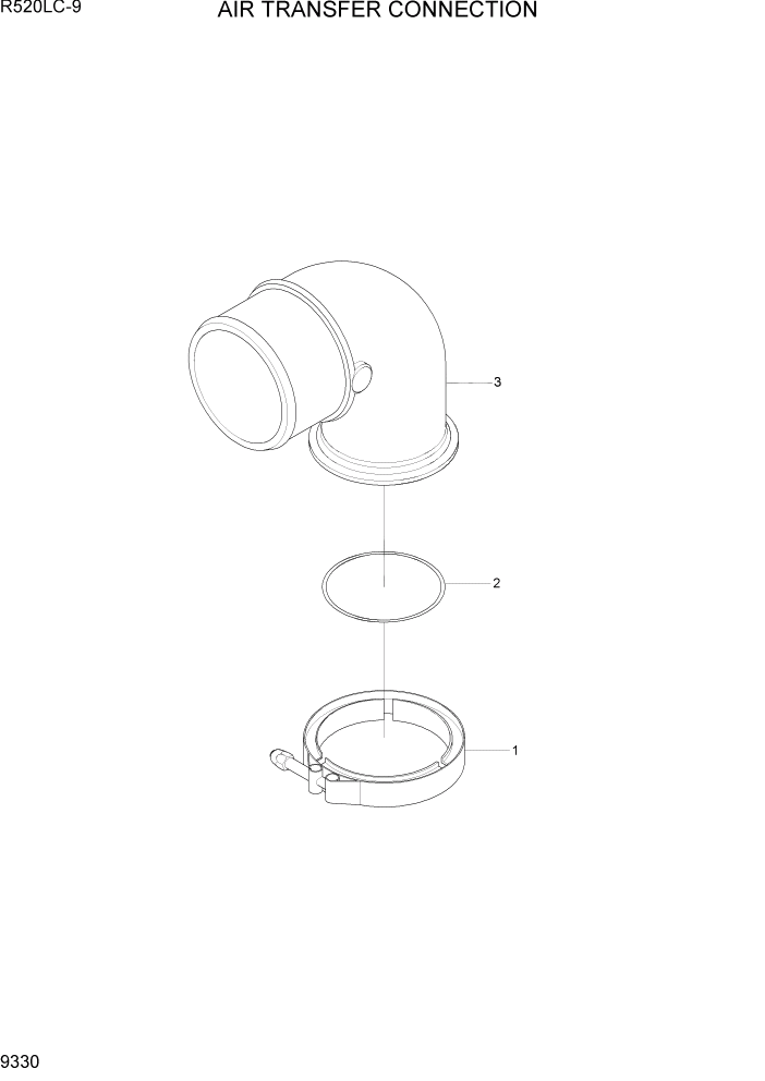 Схема запчастей Hyundai R520LC9 - PAGE 9330 AIR TRANSFER CONNECTION ДВИГАТЕЛЬ БАЗА