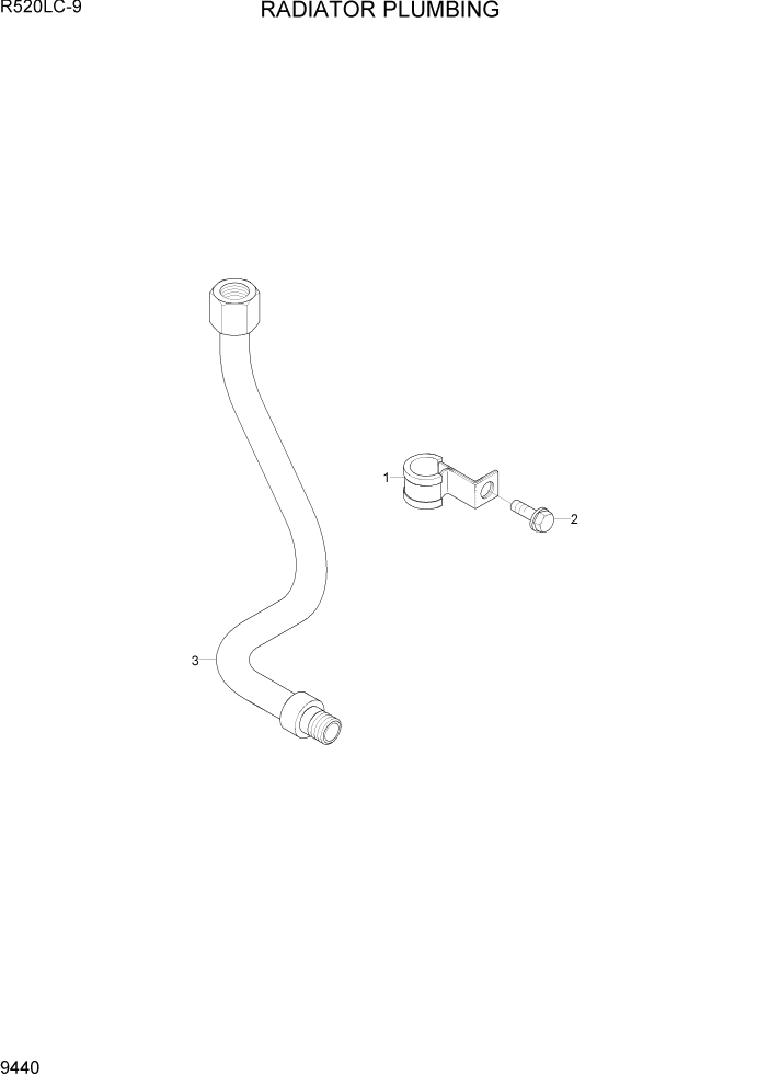 Схема запчастей Hyundai R520LC9 - PAGE 9440 RADIATOR PLUMBING ДВИГАТЕЛЬ БАЗА