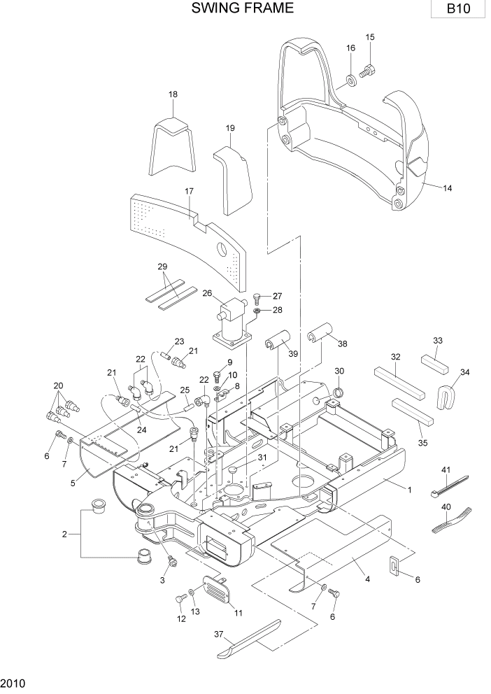 Схема запчастей Hyundai R15-7 - PAGE 2010 SWING FRAME ВЕРХНЯЯ ЧАСТЬ МАШИНЫ